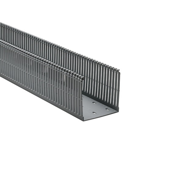 HellermannTyton 181-00667 | High Density Slotted Wall Wiring Duct, 4" X 4", Adhesive, Pvc, Gray, 120Ft/Carton