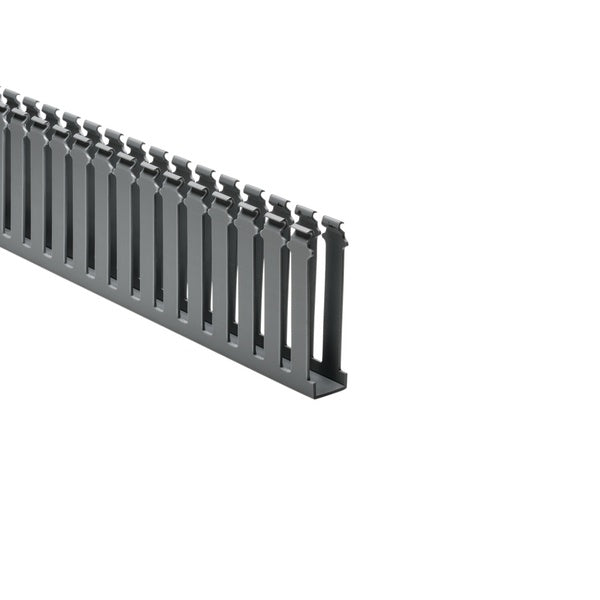 HellermannTyton 181-14003 | Slotted Wall Wiring Duct, 1" X 4", Non-Adhesive, Pvc, Gray, 120Ft/Carton