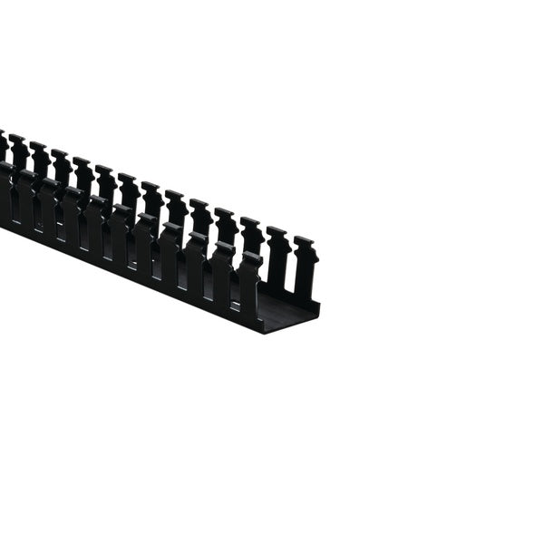 HellermannTyton 181-22020 | Slotted Wall Wiring Duct, 2" x 2", Non-Adhesive, PVC, Black, 120ft/Carton