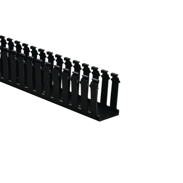 HellermannTyton 181-23013 | Slotted Wall Wiring Duct, 2" X 3", Non-Adhesive, Pvc, Black, 30Ft/Box
