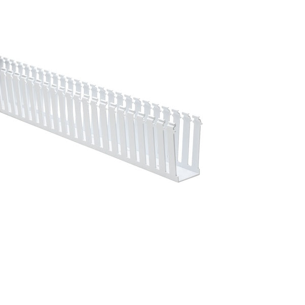 HellermannTyton 181-24010 | Slotted Wall Wiring Duct, 2" X 4", Non-Adhesive, Pvc, White, 30Ft/Box