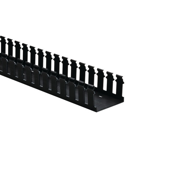 HellermannTyton 181-32004 | Slotted Wall Wiring Duct, 3" X 2", Non-Adhesive, Pvc, Black, 120Ft/Carton
