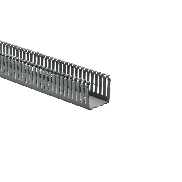 HellermannTyton 184-22001 | High Density Slotted Wall Wiring Duct, 2" X 2", Adhesive, Pvc, Gray, 30Ft/Box