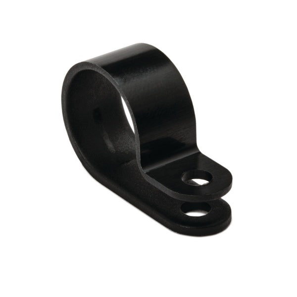HellermannTyton 211-60008 | P-Clamp, 0.39" Wide, 0.63" Max Bundle Dia, 0.17" Mounting Hole Dia, PA66HS Black, 100/pkg