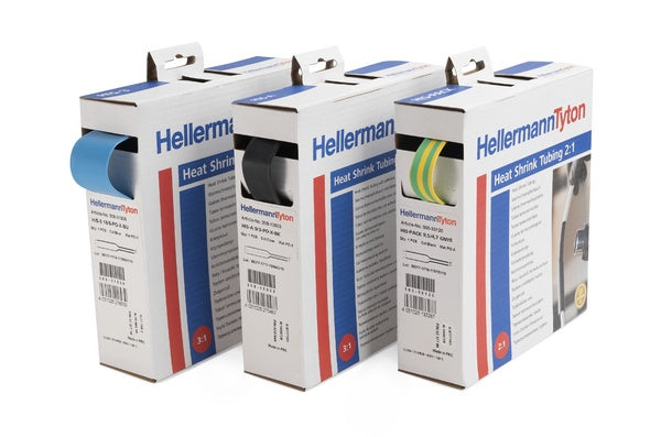 HellermannTyton 300-30957 | Heat Shrink Tubing, Non-Adh, 2:1 Shrink Ratio, 0.37 Supp/.17" Recov Dia, Po-X, Grn/Yel, 16.4Ft/Pkg