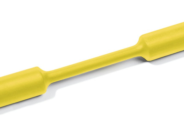 HellermannTyton 309-65225 | Heat Shrink Tubing, 4’ Long Stick, 2:1 Shrink Ratio, 3.0", 76.2/38.1 Dia, PO, Yellow, 3/pkg