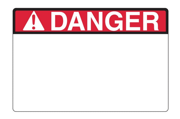 HellermannTyton 596-00203 | Pre-Printed Header Label, Danger, 6.0" X 4.0", Pet, Red, 250/Roll