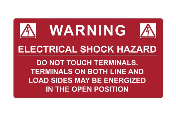 HellermannTyton 596-00233 | Solar Label, WARNING ELECTRICAL SHOCK HAZARD, 3.75" x 2.0", VL, Red, 50/roll