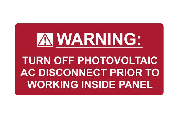 HellermannTyton 596-00235 | Solar Label, WARNING TURN OFF PHOTOVOLTAIC PRIOR TO WORKING..., 4.125" x 2.0", VL, Red, 50/roll
