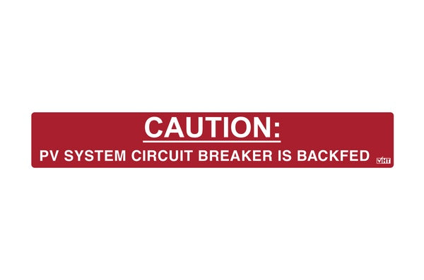 HellermannTyton 596-00236 | Solar Label, CAUTION PHOTOVOLTAIC SYSTEM BACKFED, 4.12" x .75", VL, Red, 50/roll