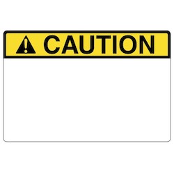 HellermannTyton 596-00425 | Pre-Printed Header Label, Caution, 3.0" X 2.0", Pet, Yellow, 250/Roll