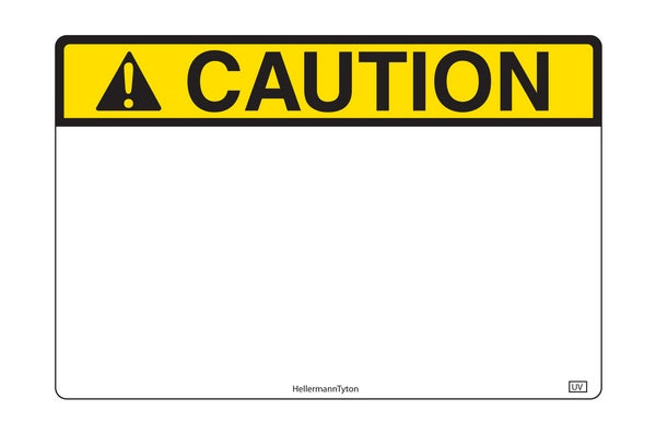 HellermannTyton 596-00425 | Pre-Printed Header Label, Caution, 3.0" X 2.0", Pet, Yellow, 250/Roll