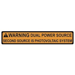 HellermannTyton 596-00495 | Solar Label, 2017 Code, WARNING DUAL POWER SOURCE SYSTEM, 4.125" x .75", VL, Orange, 50/roll