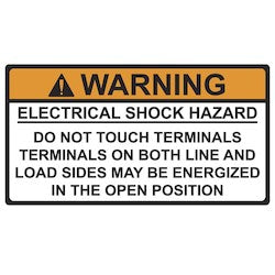HellermannTyton 596-00497 | Solar Label, Warning Electrical Shock Hazard, 3.75" X 2.0", Vl, Orange/White, 50/Roll