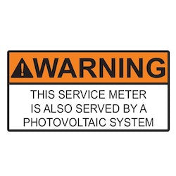HellermannTyton 596-00735 | Solar Label, Warning Service Meter Served By Pv System, 4.0" X 2.0", Vl, Orange, 50/Roll