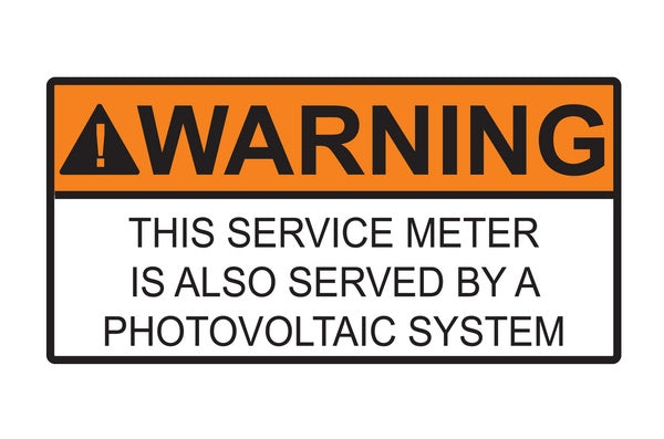 HellermannTyton 596-00735 | Solar Label, Warning Service Meter Served By Pv System, 4.0" X 2.0", Vl, Orange, 50/Roll