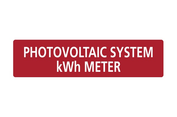 HellermannTyton 596-00737 | Solar Label, Photovoltaic System Kwh Meter, 4.0" X 1.0", Vl, Red, 50/Roll