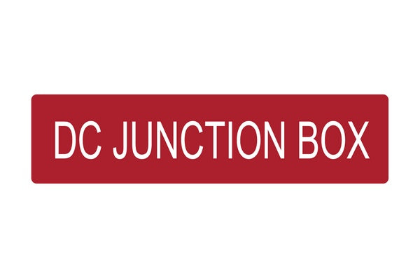HellermannTyton 596-00744 | Solar Label, DC JUNCTION BOX, 4.0" x 1.0", VL, Red, 10/pkg