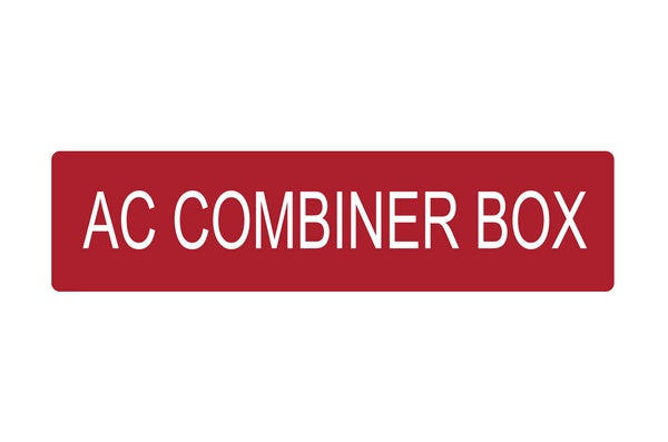 HellermannTyton 596-00756 | Solar Label, Ac Combiner Box, 4.0" X 1.0", Vl, Red, 50/Roll