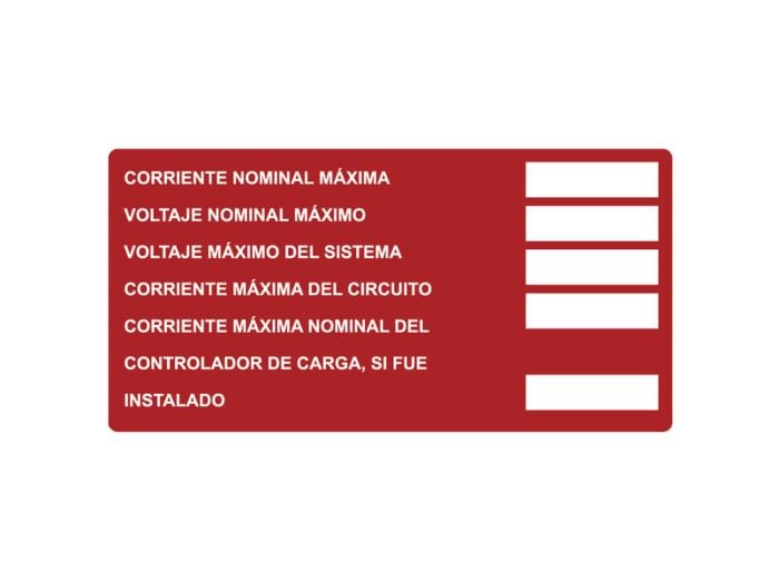 HellermannTyton 596-00817 | Solar Label, Printable, Spanish, DC Module, 4.0" x 2.0", PET, Red, 50/roll