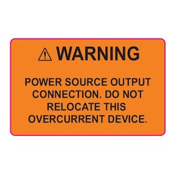 HellermannTyton 596-00884 | Solar Label, 2017 Code, WARNING POWER SOURCE, 2.0" x 1.25", VL, Orange, 10/pkg
