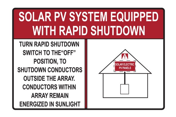 HellermannTyton 596-00886 | Solar Label, Reflective, 2017 Code, SOLAR PV SYSTEM SHUTDOWN, 6.0" x 4.0", VL, Red, 50/pkg