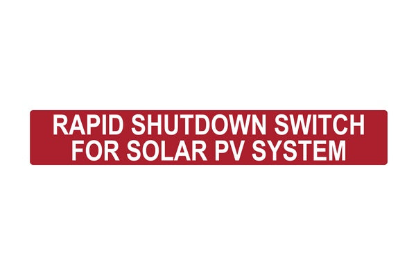 HellermannTyton 596-00887 | Solar Label, Reflective, 2017 Code, PHOTOVOLTAIC SYSTEM...SHUTDOWN, 6.5" x 1.0", VL, Red, 50/roll