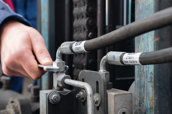 HellermannTyton 596-01904 | These self-laminating labels are ideal for marking hoses and pipes in harsh environments.