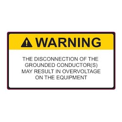 HellermannTyton 596-09324 | Solar Label, 2017 Code, WARNING DISCONNECTION OF GROUNDED..., 3.75" x 2.0", VL, Orange, 10/pkg