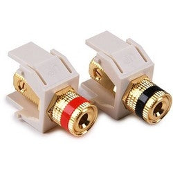HellermannTyton BANINSERT-FW | Banana Jack Module - One Each With Red & Black Stripe, Office White