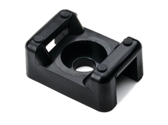 HellermannTyton CTM20C2 | Cable Tie Anchor Mount, .86" x .61", .18" Hole Dia, .31" Max Tie Width, PA66, Black, 100/pkg