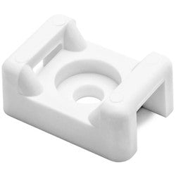 HellermannTyton CTM210C2 | Cable Tie Anchor Mount, 0.86" X .61", 0.18" Hole Dia, 0.31" Max Tie Width, Pa66, White, 100/Pkg