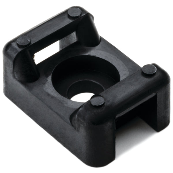 HellermannTyton CTM30C2 | Cable Tie Anchor Mount, 0.86" X .61", 0.2" Hole Dia, 0.31" Max Tie Width, Pa66, Black, 100/Pkg
