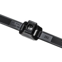 HellermannTyton DCT90HIRK2 | Dual Clamp Tie, 0.25" Stud Dia, 1.30" Max Bundle Dia, 150Lb, Pa66Hirhsuv, Black 50/Pkg