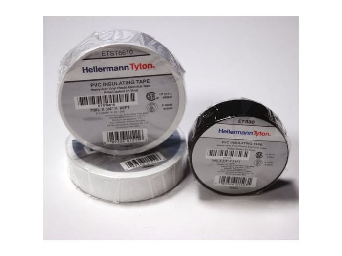 HellermannTyton ETST668 | Electrical Tape, .75" x 66ft. Roll, 7.0 mil Thick, PVC, Gray, 10 rolls/pkg