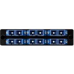 HellermannTyton FAP6DSMSC | Fiber Adapter Panel Preloaded with 6 Duplex SC SM, Blue, 1/pkg