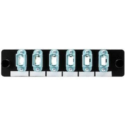 HellermannTyton FAP6MQMTP | Fiber Adapter Panel Preloaded with 6 MTP MM, Aqua, 1/pkg