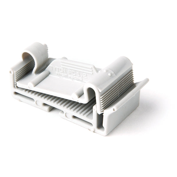 HellermannTyton FC1.2AK2 | Flat Ribbon Cable Clamp, Adhesive, 1.2'' Max Cable Width, 0.156" Hole Dia, Pa66, Gray, 50/Pkg