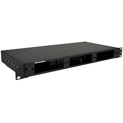 HellermannTyton FERM1UV | Rack Mount Fiber Enclosure-Unloaded, no door, Accepts 3 LGX Adapter Panels, 1U, Black, 1/pkg