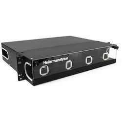 HellermannTyton FERM2U | Rack Mount Fiber Enclosure-Unloaded, Accepts 6 LGX Adapter Panels, 2U, Black, 1/pkg