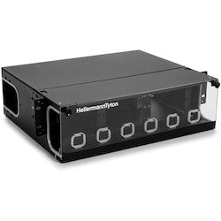 HellermannTyton FERM3U | Rack Mount Fiber Enclosure-Unloaded, Accepts 6 LGX Adapter Panels, 3U, BK, 1/pkg