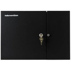 HellermannTyton FEWM24 | Wall Mount Fiber Enclosure, Unloaded, accepts 4 Adapter Panels, 2 Splice Trays, Black, 1/pkg