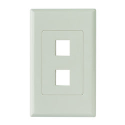 HellermannTyton FPDS2-FW | Screwless Decora 2 Port Faceplate, ABS 94V-0, Office White, 1/pkg