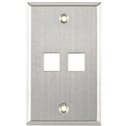 HellermannTyton FPDUAL-SS | Flush Mount Faceplate 12 Port, Stainless Steel,1/pkg
