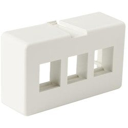 HellermannTyton FPFURN3-FW | Modular Furniture Faceplate 3 Port, PVC, Office White, 1/pkg