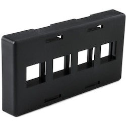 HellermannTyton FPFURN4-BLK | Modular Furniture Faceplate 4 Port, PVC, Black, 1/pkg