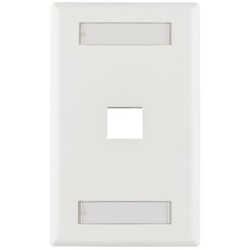 HellermannTyton FPISINGLE-W | Single Gang 1 Port Faceplate With ID Windows, ABS 94V-0, White, 1/pkg