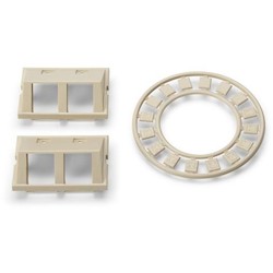 HellermannTyton FPMIAD15-I | Modular Faceplate Angled Dual Insert With Icons, ABS, Ivory, 2/pkg