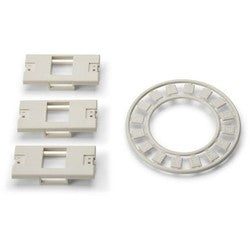 HellermannTyton FPMIFS-FW | Modular Faceplate Single Insert With Icons, ABS, Office White, 3/pkg