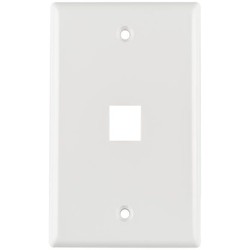 HellermannTyton FPSINGLE-W | Standard Single Gang 1 Port Faceplate, ABS 94V-0, White, 1/pkg